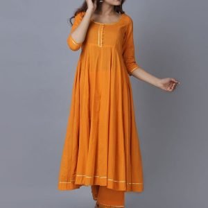 cotton mul orange suit set