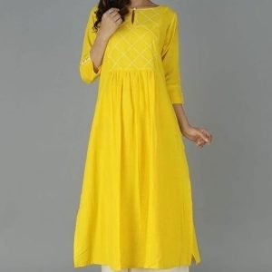 cotton mul mustard yellow suit