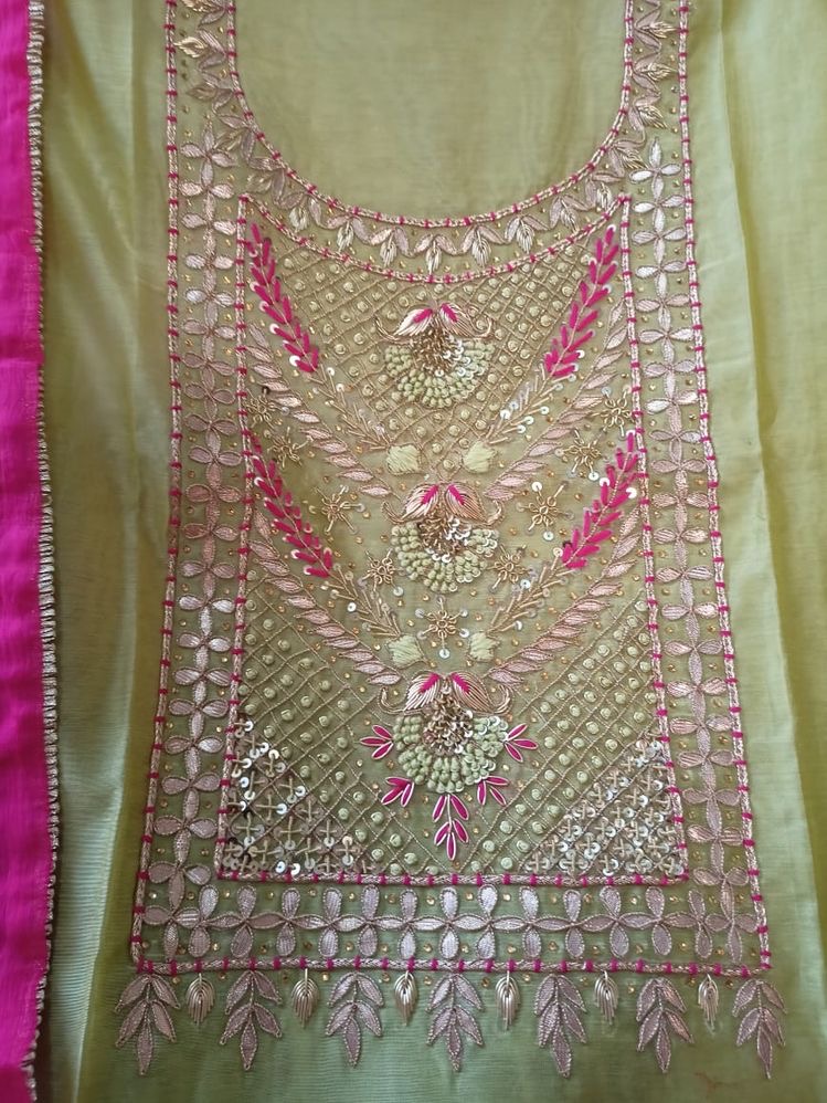 Buy THE WOMENS THREAD Women Pink Embroidered Chanderi Unstitched Salwar Suit  Material - Pathan1 Online at Best Prices in India - JioMart.